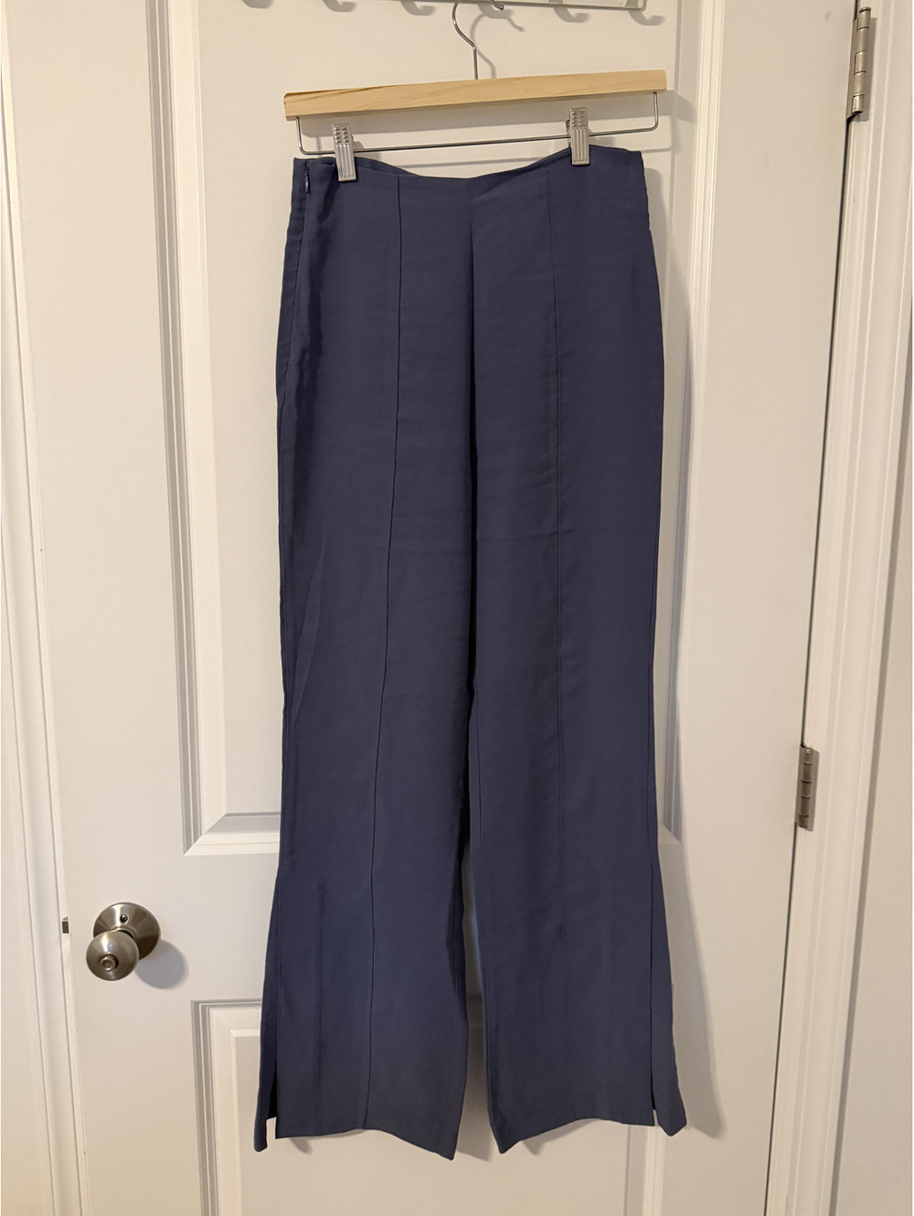 Hidemi Elegant Wide-Leg Trousers in Slate Blue - Comfortable and Stylish Fit